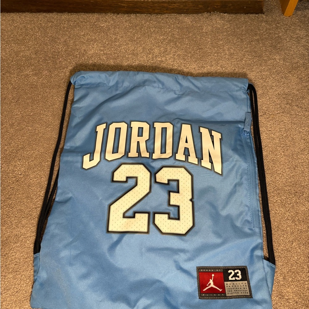 Jordan Light Blue Drawstring Backpack - image 1